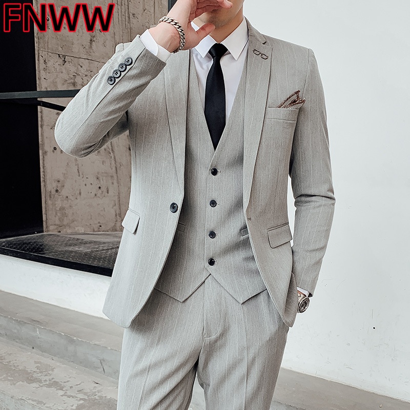 Men'S Urban Formal Wear - Setelan Jas Pria Tiga Potong Gaya