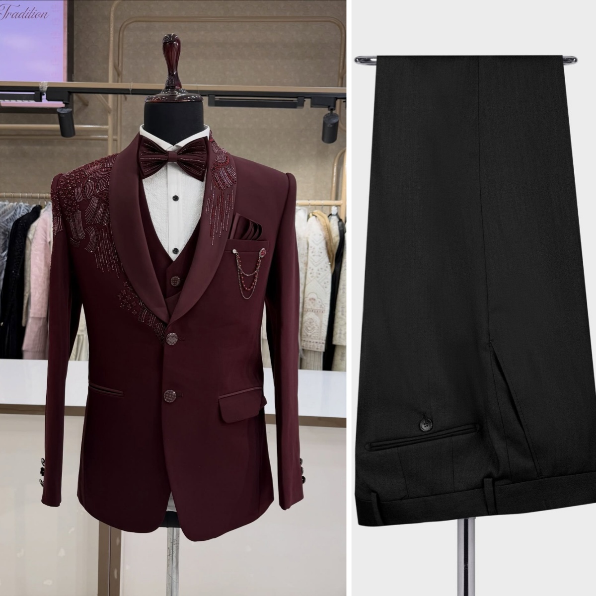 Men Formal Wear Modern - 3 Set Jas Tuxedo Pengantin Pria