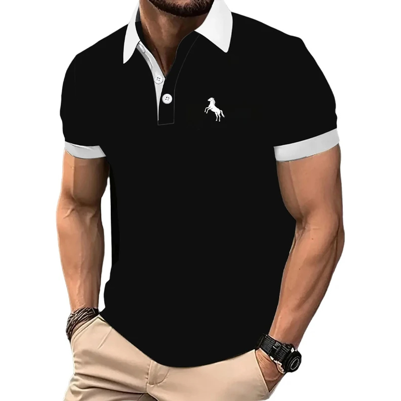 Men Formal Wear Clothes - Kemeja Polo Pria, Lengan Pendek, Warna