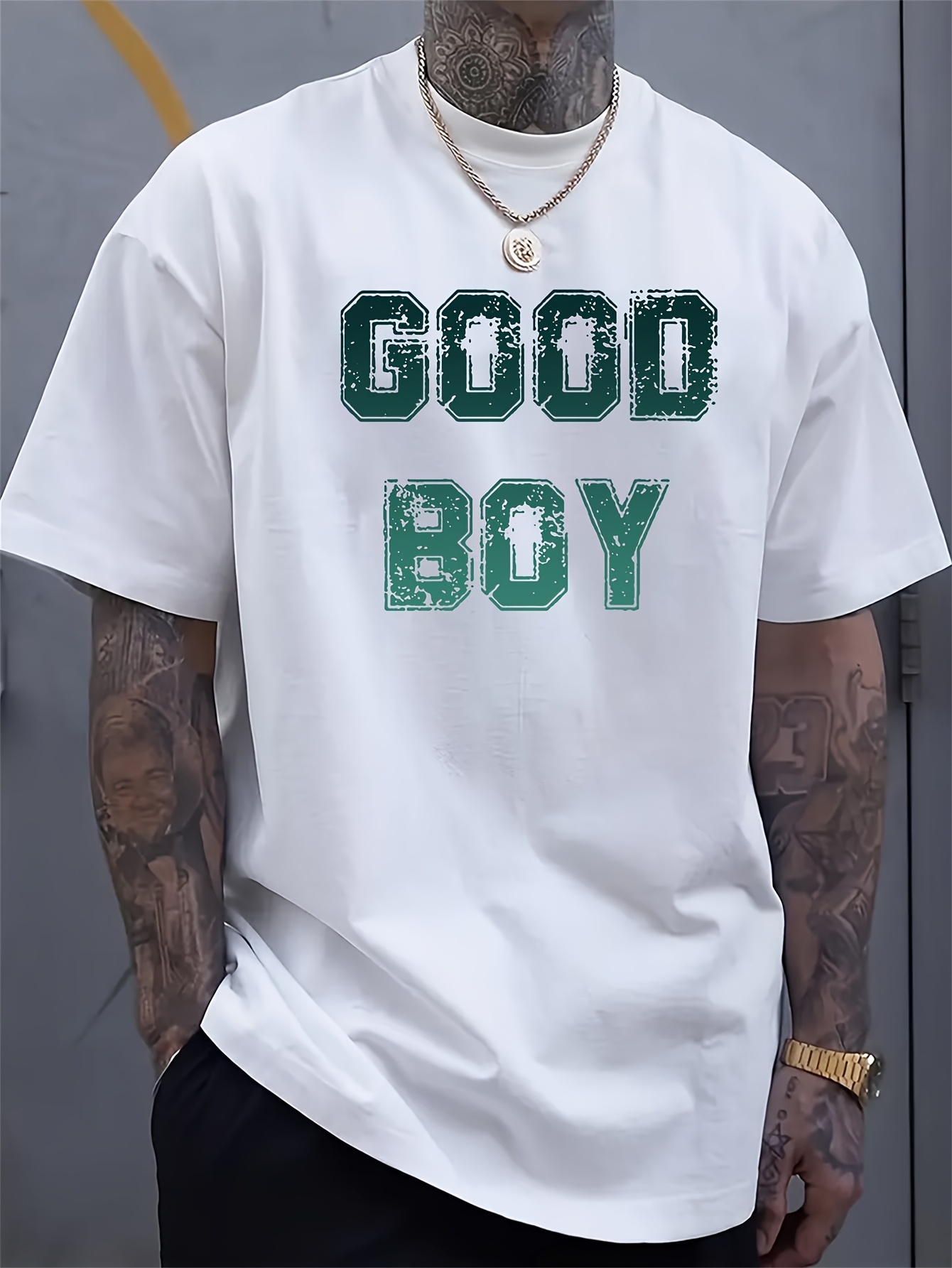 Men'S Urban Formal Wear - Kaos Pria dengan Cetakan 