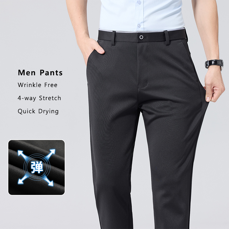 Celana Golf Kasual Bisnis Pria - Dress Pant Flat Front ulasan dan harga