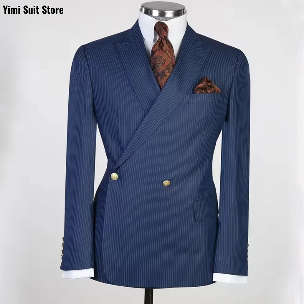 Jas Pria Garis-Garis 2 Potong  - Men Formal Wear Modern ulasan dan harga