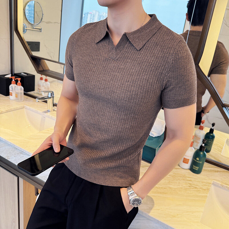 Sweater Rajut Jacquard Kerah P - Men Formal Wear Modern ulasan dan harga