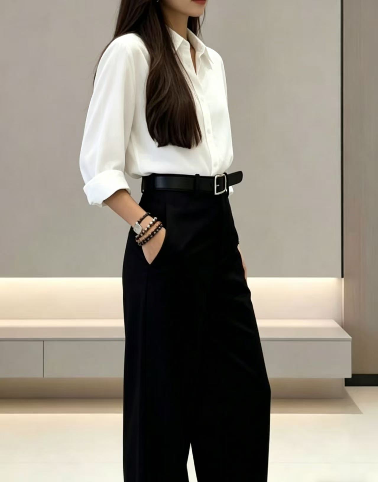 Celana Palazzo High Rise denga - Dress Pant Flat Front ulasan dan harga