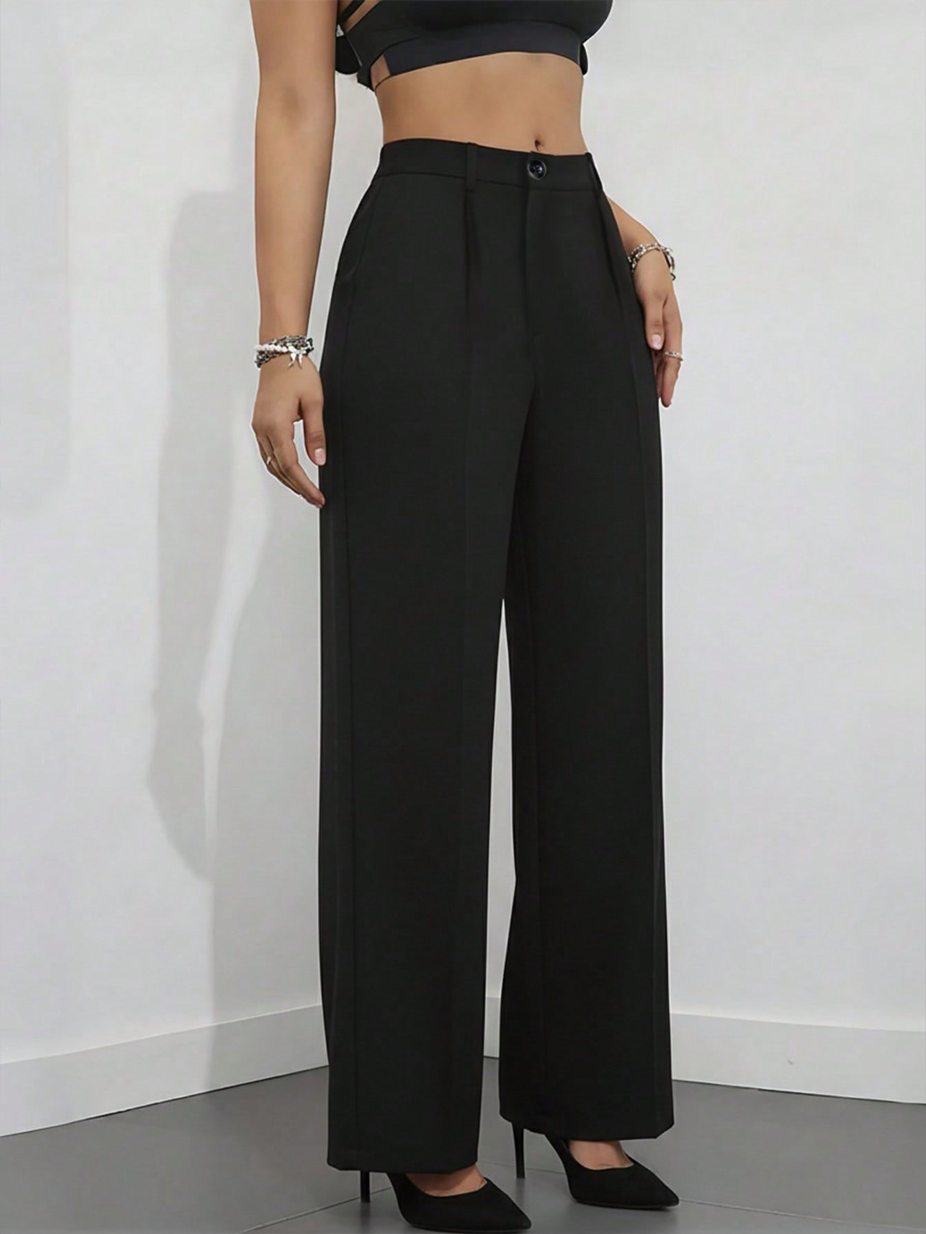 Celana Panjang Wanita High Wai - Dress Pant Flat Front ulasan dan harga