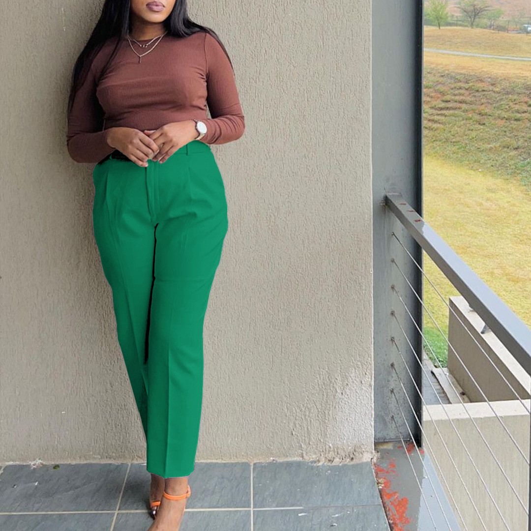 Celana Wanita Pinggang Tinggi  - Dress Pant Flat Front ulasan dan harga